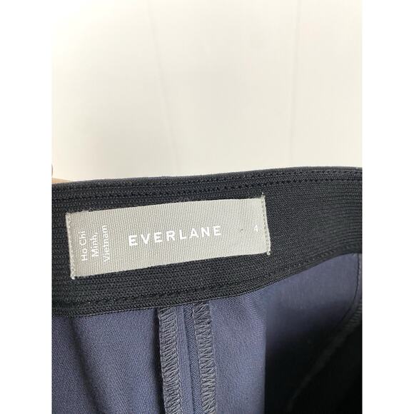 Everlane The Work Ankle Pant Side Zip Stretch Cotton Sz 4 Blue Slacks - Picture 5 of 6
